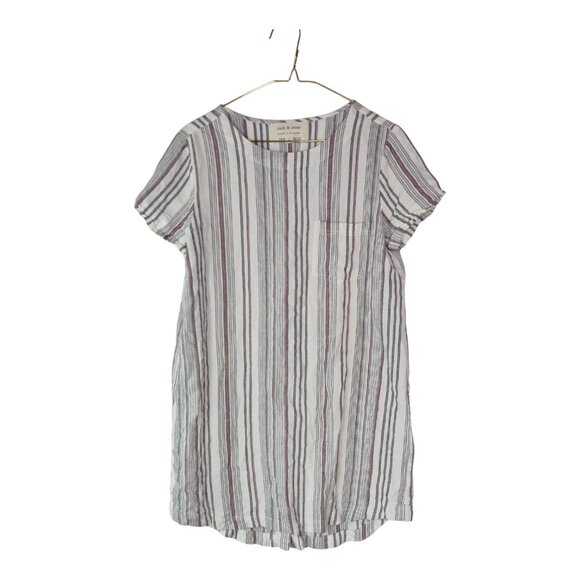 Anthropologie Cloth & Stone Linen Blend T-Shirt Dress Tunic Button Back - Picture 3 of 10